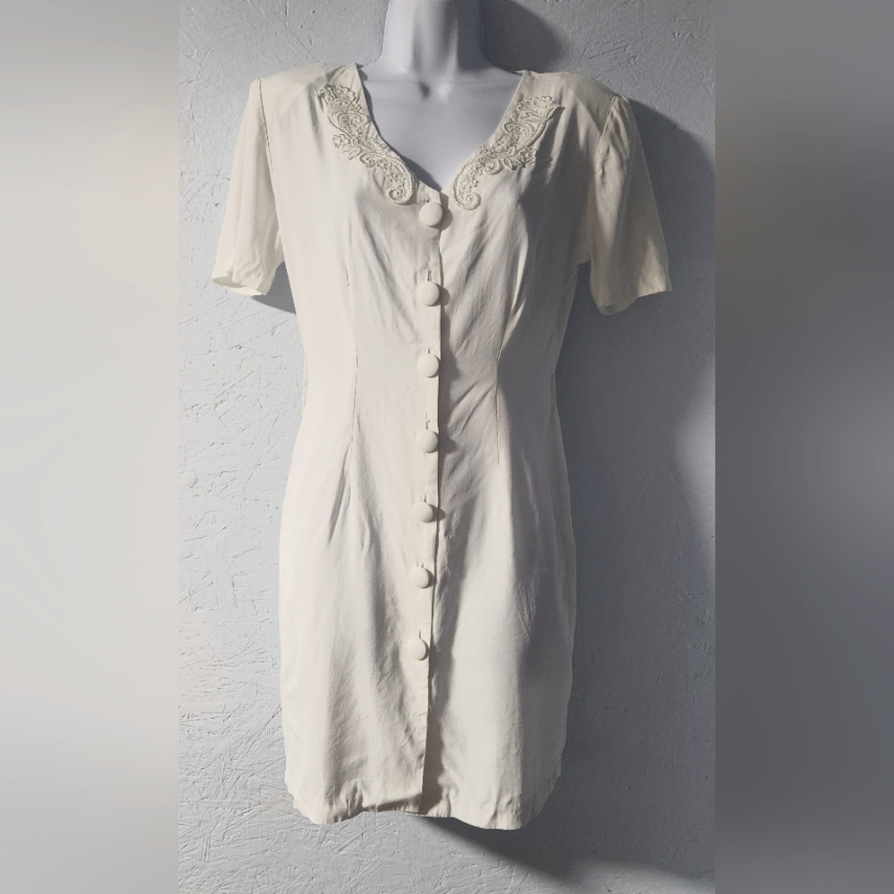Vintage 1980s Vanity White Suit Dress - Juniors' Size 3/4